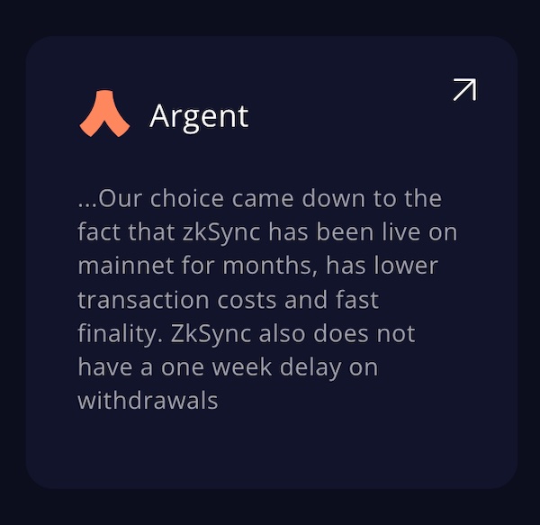 Argent Wallet - zkSync