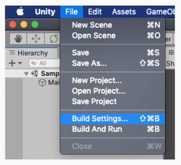 Unity build settings