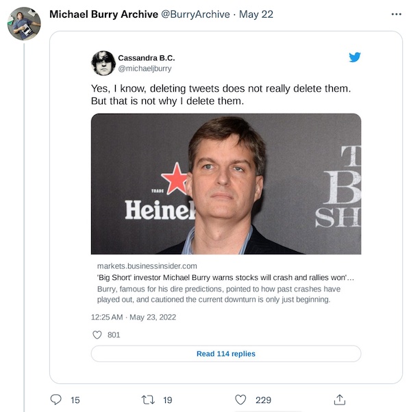 Michael Burry Tweet