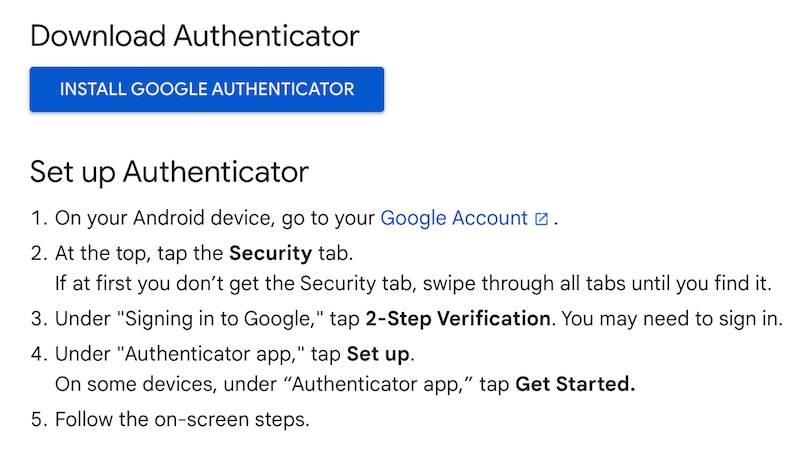 google authenticator