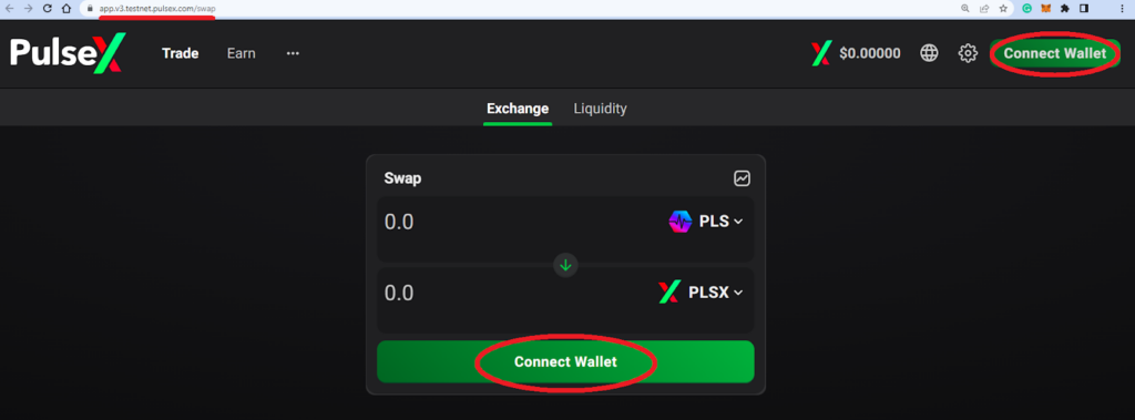 Connect wallet to PulseChain PulseX