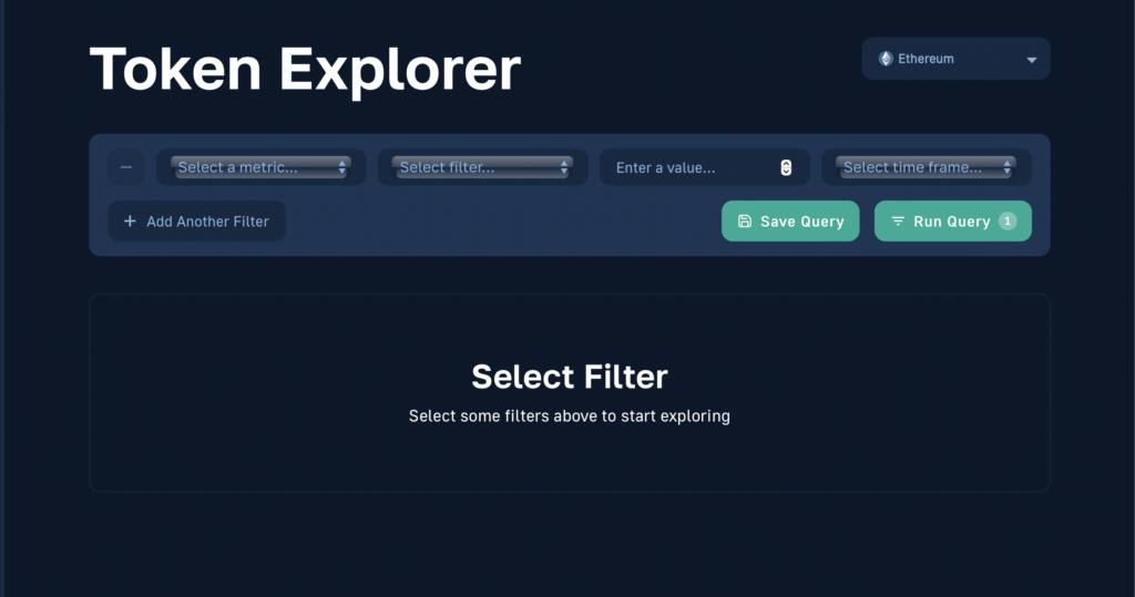 Crypto Filters for Moralis Money Token Explorer