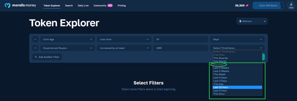 Moralis Money Pro gives users access to lower timeframes