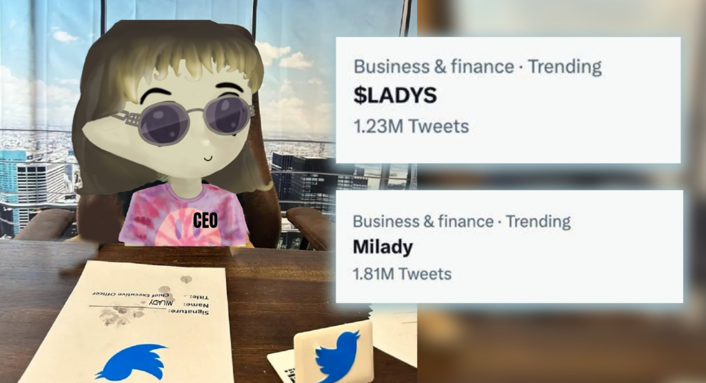 Milady Meme Coin $LADYS Posing as Twitter CEO
