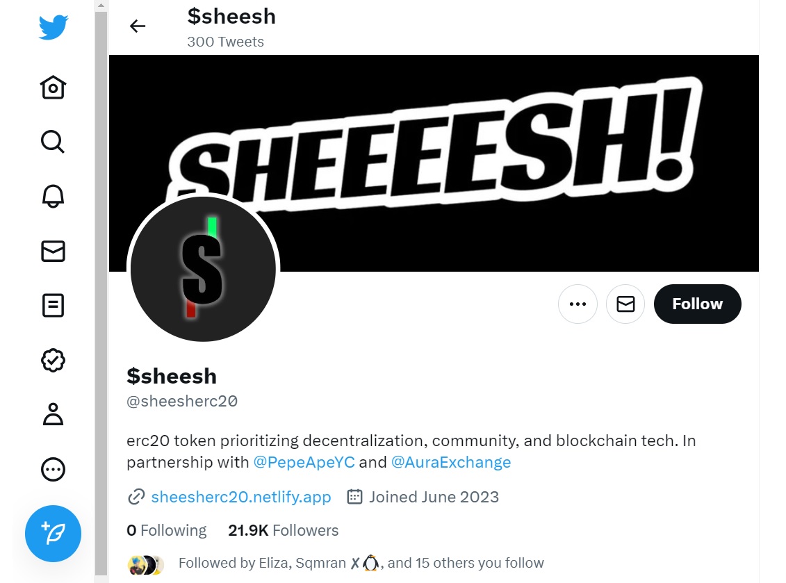 Analyzing the Sheesh Coin (SHS) Price and How to Buy $SHEESH-official-Twitter-account