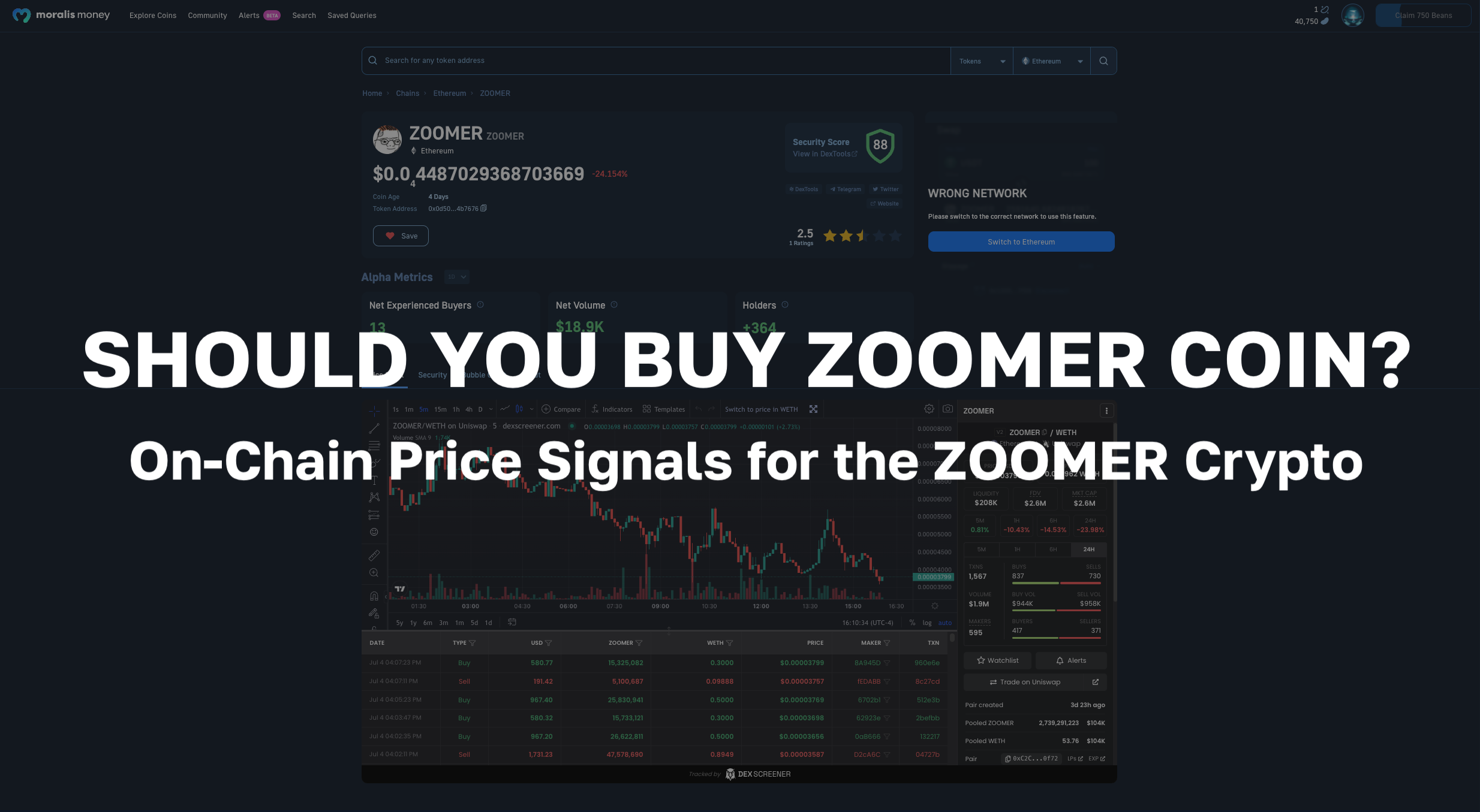 Should You Buy the Zoomer Coin? On-Chain Price Signals for the ZOOMER Crypto