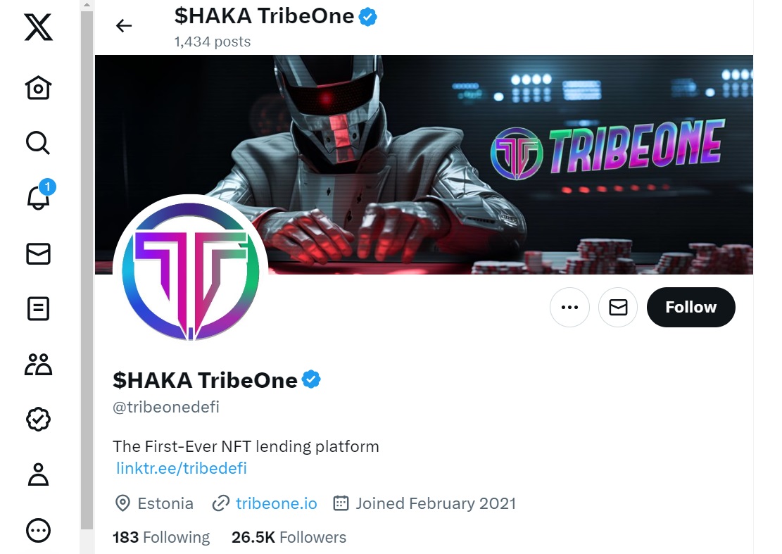 TribeOne Coin Analysis and HAKA Crypto Price Prediction-Twitter-account